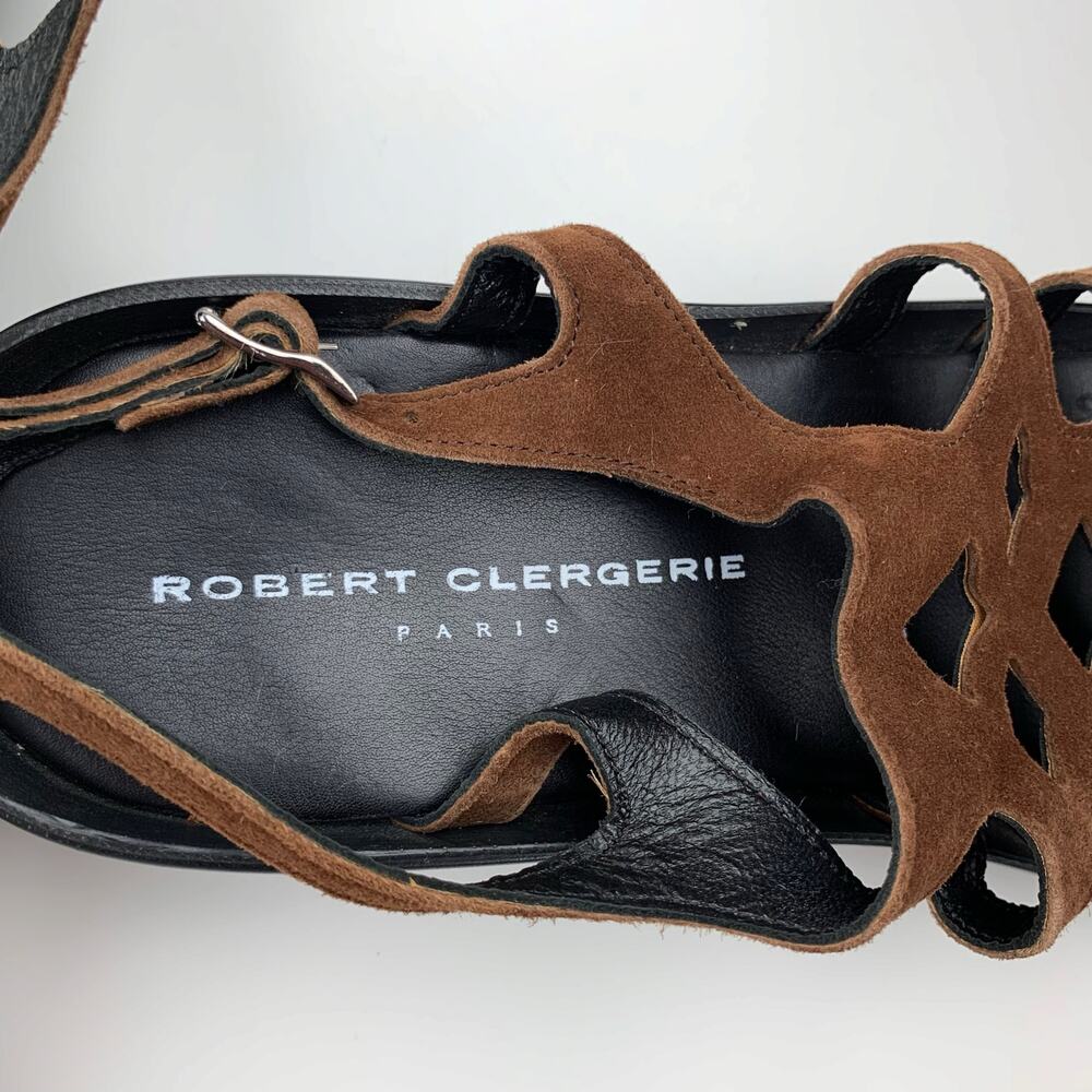 Robert Clergerie Sandals Brown Suede Women's 7 - Picture 5 of 12